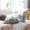 Blue Yellow Flowers Pillow Covers 18x18 Inch Set of 2, Poppy Floral Square Cushion Covers Spring Summer Seasonal Decor Pillowcase for Living Room Sofa Bedroom